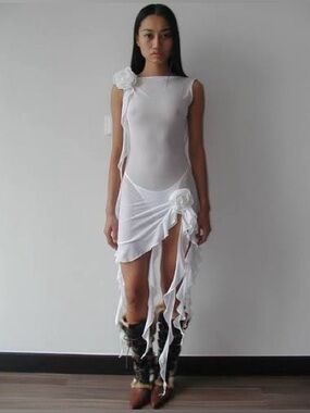 Fanci Club White Apple Dress in size small